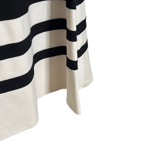 Aqua Short Sleeve Striped Skirt Fit & Flare Mini Dress Black White Size Large - Picture 5 of 8